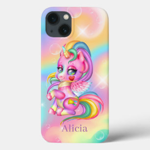 cute fantasy unicorn add name iPhone 13 case