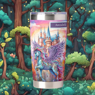 Cute fantasy unicorn add name  insulated tumbler