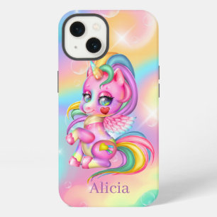 cute fantasy unicorn add name iPhone 13 case