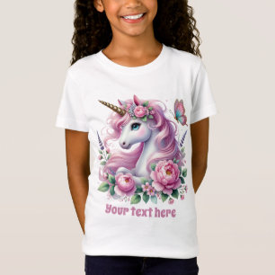 Cute fantasy unicorn girls customisable T-Shirt