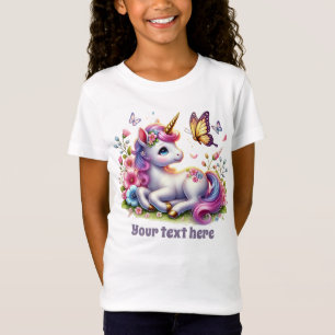 Cute fantasy unicorn girls customisable  T-Shirt