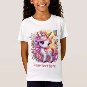 Cute fantasy unicorn girls customisable  T-Shirt