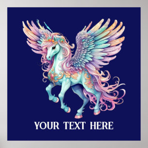 Cute Fantasy unicorn lovers add text  Poster