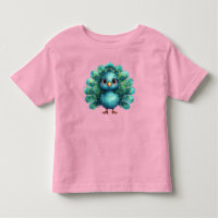 Cute Fantasy whimsical Blue Peacock