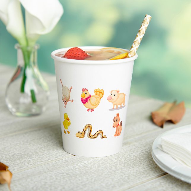 Cute Farm and Pet Animals Paper Cups (Creator Uploaded)