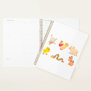 Cute Farm and Pet Animals Planner