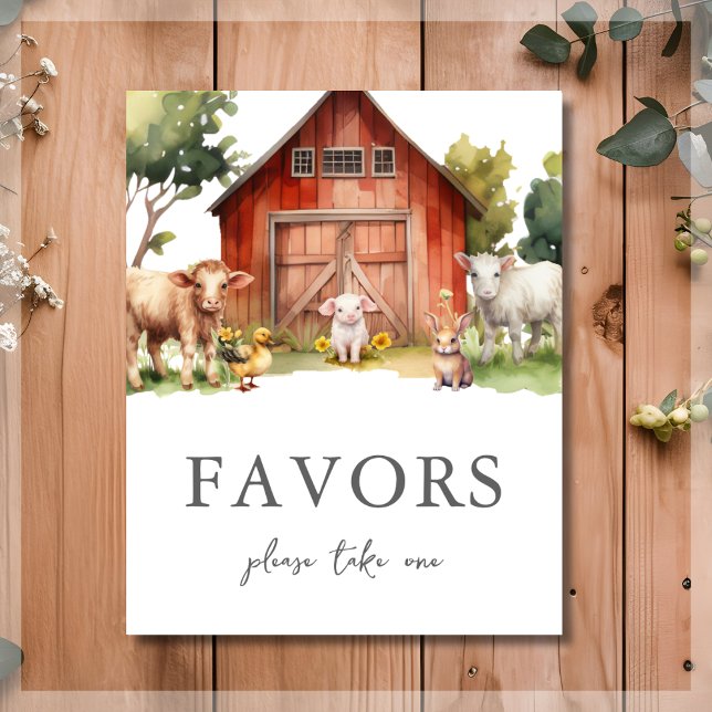 Cute Farm Animal Barn Favours Sign (Creator Uploaded)