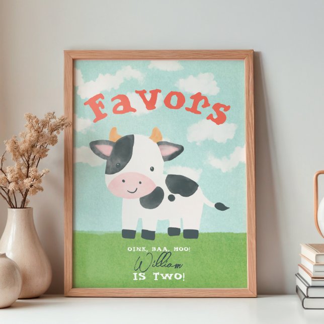 Cute Farm Animal Barnyard Watercolor Favour Poster (Creator Uploaded)