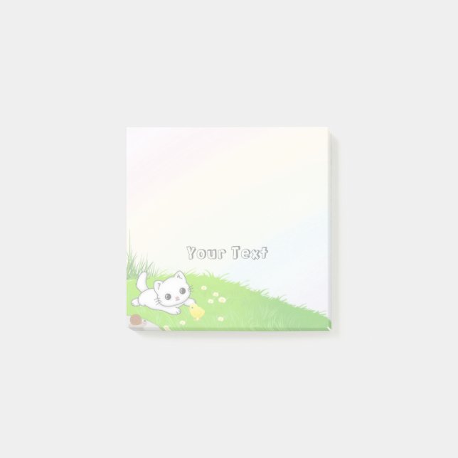Cute Farm Animal Cat Kids Rainbow  Post-it Notes (Front)