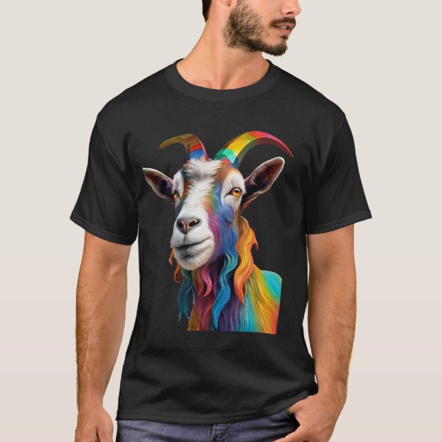 Cute Farm Animal Goat Billy Goat Farm Yard T Shirt (Front)