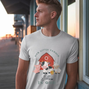 Cute Farm Animal Kids Birthday Parent Dad T-Shirt
