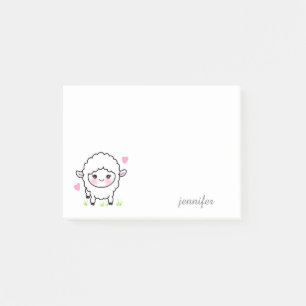 Cute Farm Animal Lamb Personalise Post-it Notes