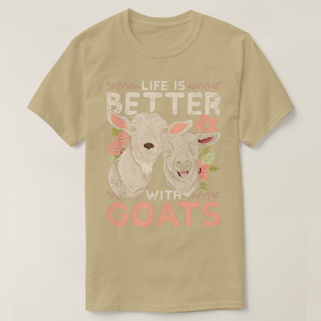 Cute Farm Animal Love Goats T-Shirt (Design Front)