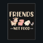 Cute Farm Animal Rights Plant Lover Vegan Postcard<br><div class="desc">Cute Farm Animal Rights Plant Lover Vegan.</div>