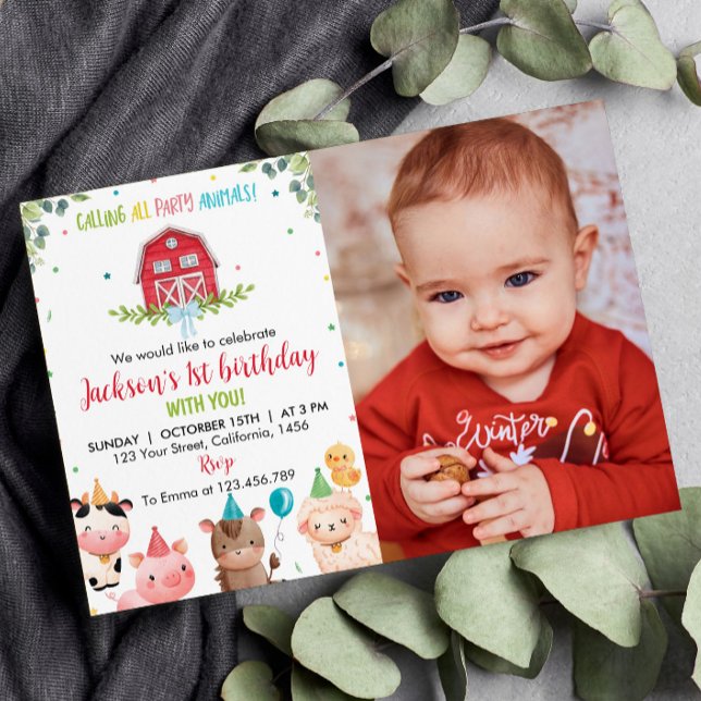 Cute Farm Animals Birthday Invitation (Creator Uploaded)