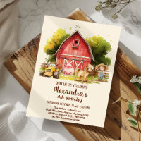 Cute Farm Animals Birthday Party Barnyard Bash