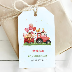 Cute Farm Animals Birthday Party Gift Tags
