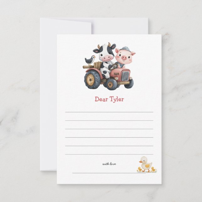 Cute Farm Animals Birthday Time Capsule  Card (Front)