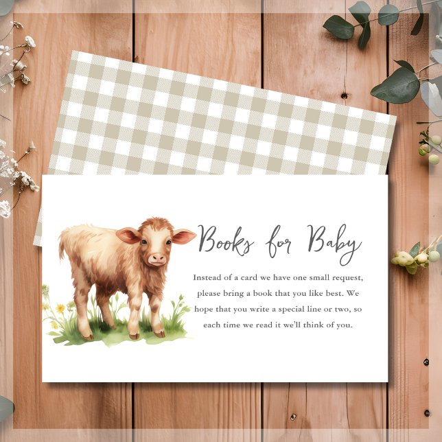Cute Farm Animals Book Request Baby Shower  Enclosure Card (Creator Uploaded)