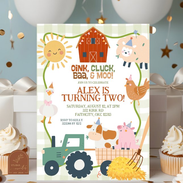 Cute Farm animals boy birthday invitation (Creator Uploaded)