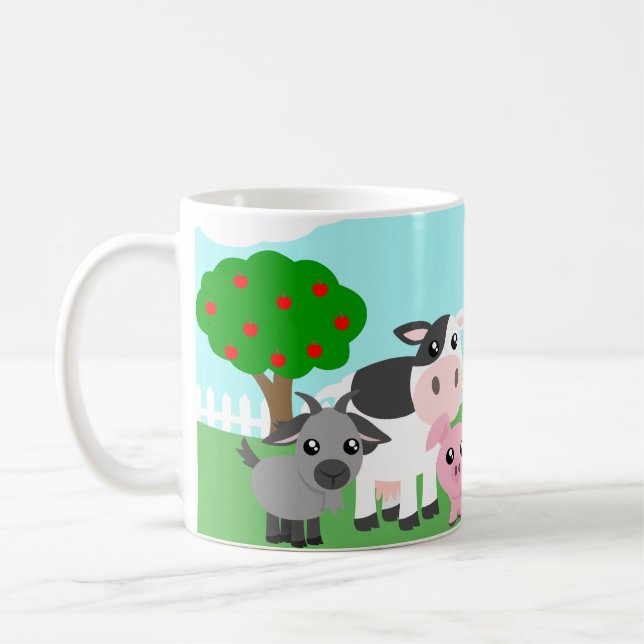 Cute Farm Animals Coffee Mug (Left)