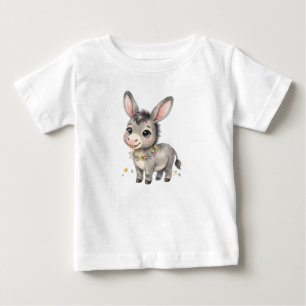 Cute Farm Animals-Donkey Baby T-Shirt