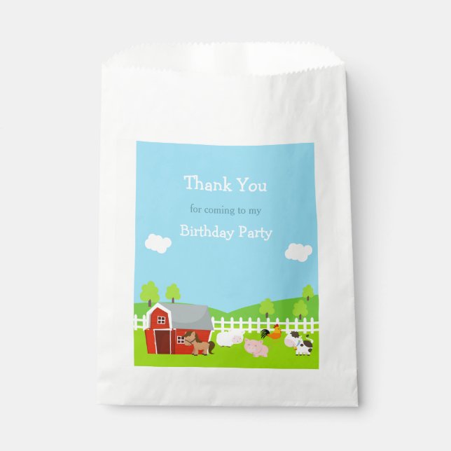 Cute Farm Animals  Favour Bags (Front)