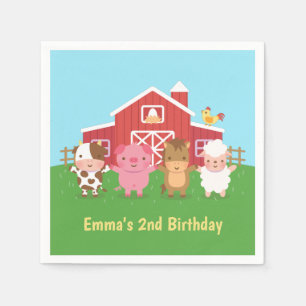 Cute Farm Animals Kids Birthday Party Supplies Napkin