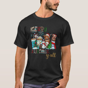 Cute Farm Animals Merry Christmas Y all Coffee Hot T-Shirt