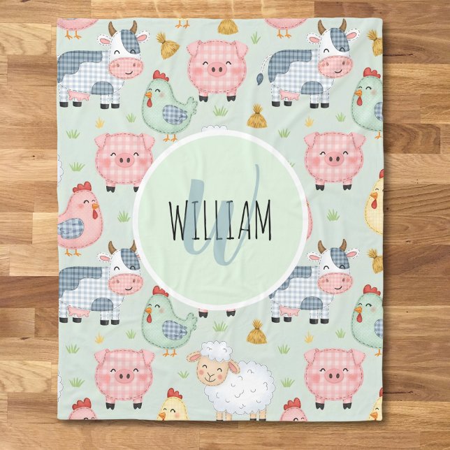 Cute Farm Animals Nursery  Fleece Blanket (Creator Uploaded)