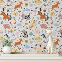 Cute Farm Animals Nursery Peel and Stick