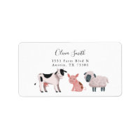 Cute Farm Animals Return Address