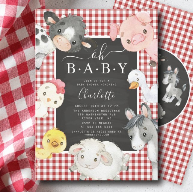 Cute Farm Animals Shower Invitation (Creator Uploaded)