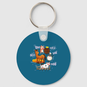 Cute Farm Animals Sounds Artwork Key Ring