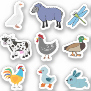 CUTE FARM ANIMALS STICKER