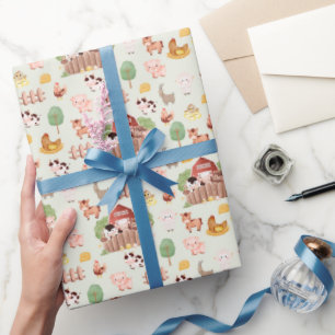 Cute Farm Animals Wrapping Paper