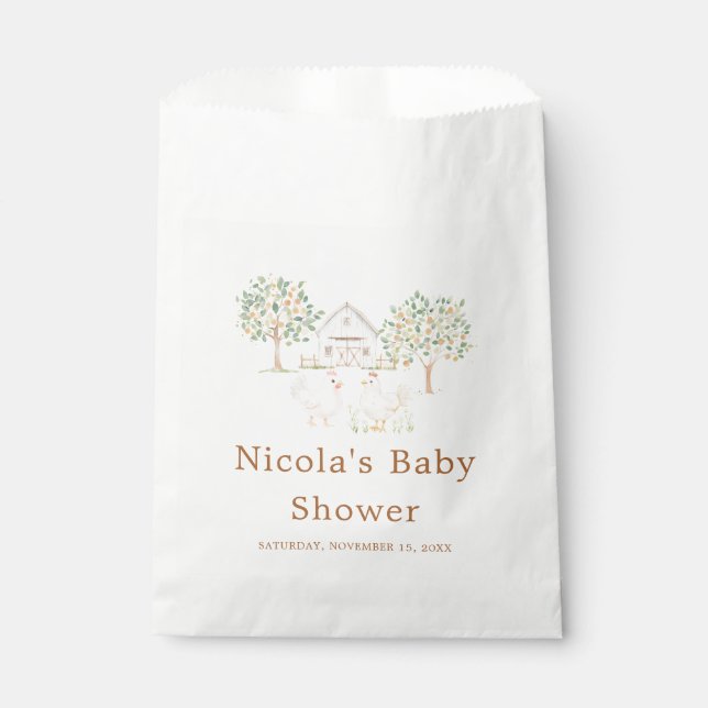 Cute Farm Barn Baby Shower  Favour Bags (Front)