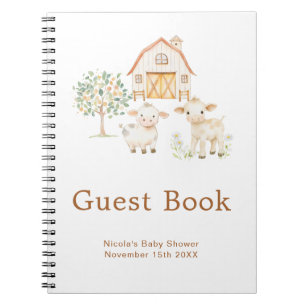 Cute Farm Barn Baby Shower Guest Book