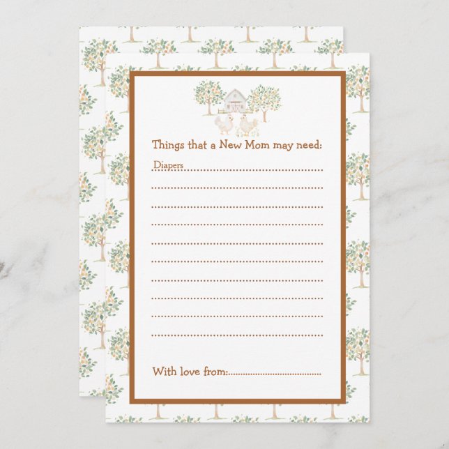 Cute Farm Barn Baby Shower  Invitation (Front/Back)