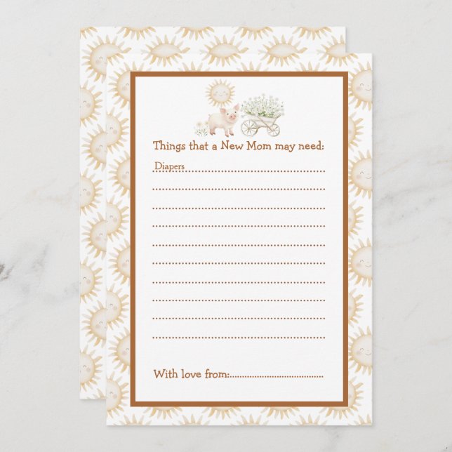 Cute Farm Barn Baby Shower  Invitation (Front/Back)