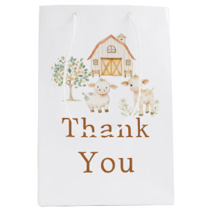 Cute Farm Barn Baby Shower Medium Gift Bag