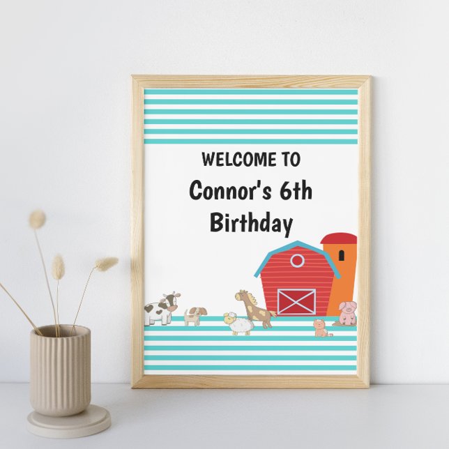 Cute Farm Birthday Party Sign (Creator Uploaded)
