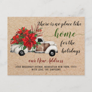 Cute Farm Christmas Truck Moving Announcement Postcard