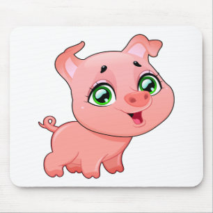 Cute Farm Country Farmer Gift Pink Cartoon Pig Mouse Pad