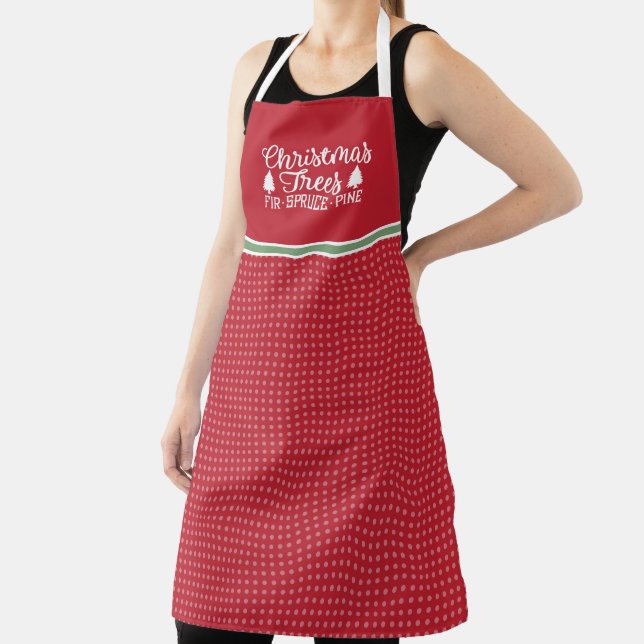 Cute Farm Fresh Christmas Trees Holiday Apron (Insitu)
