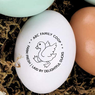 Cute Farm Fresh Duck Eggs Rubber Stamp