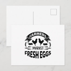 Cute farm fresh eggs postcard