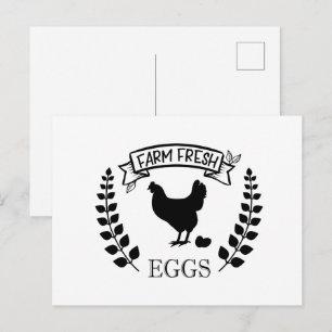 Cute Farm Fresh eggs word art farmers Postcard