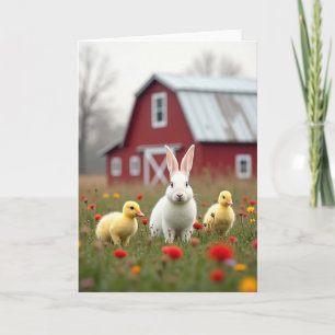Cute Farm Friends Scene Card