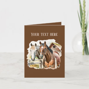 Cute Farm horse lovers add message Card